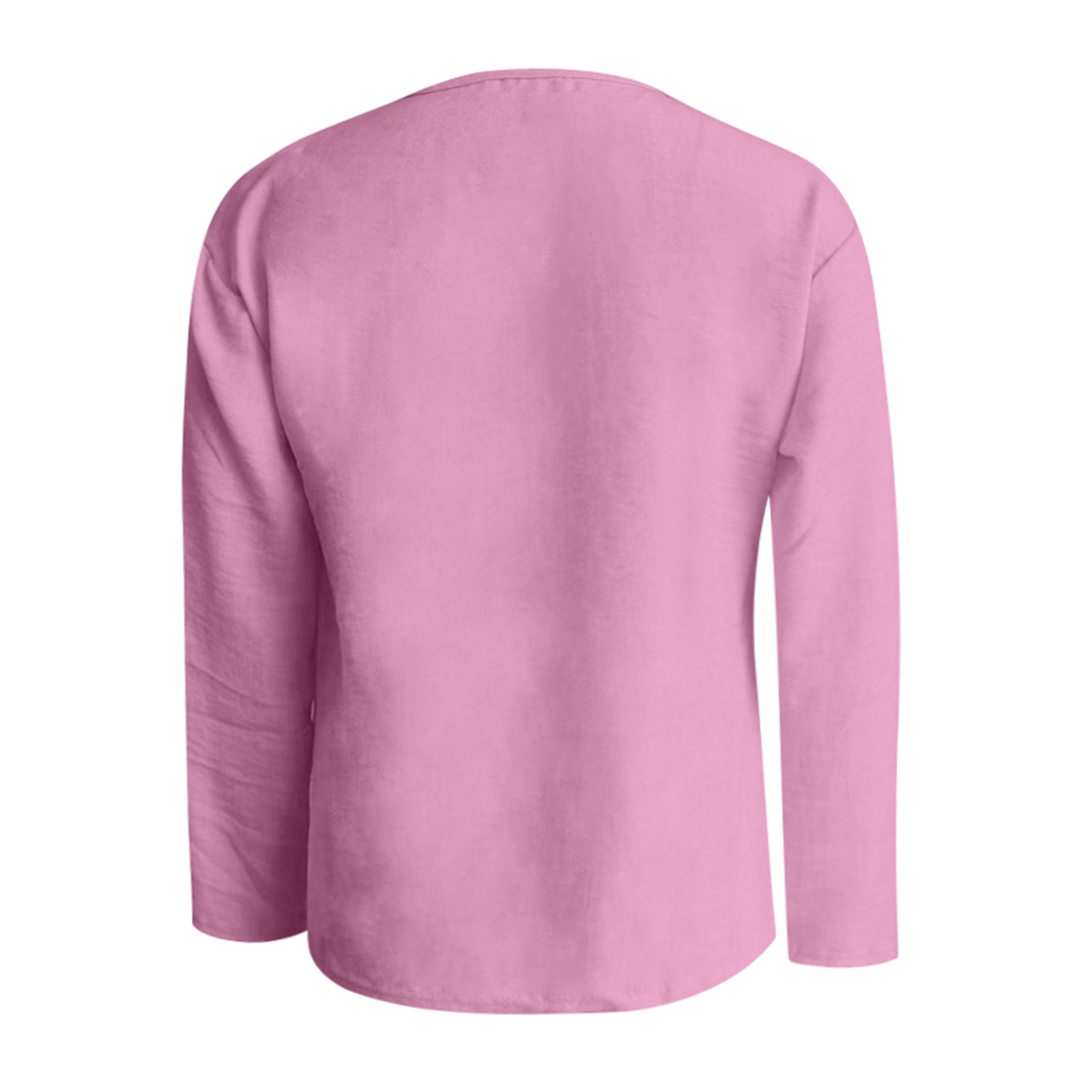 thumbnail image 5 of Camiseta informal de manga larga y cuello en V - Elegante cuello en V, color versátil, tejido cómodo, 5 of 5